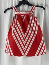 Janie and Jack Cherry Stripe Classic Chevron Dress Size 3
