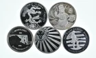 Lot 5 VINTAGE 1 Oz Silver Bars/Rounds Art Bars Collection Poured .999 *525