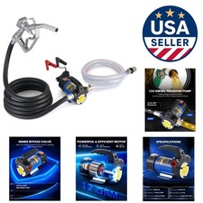 Automatic 12 Volt Fuel Transfer Pump with Durable Hoses - Lightweight  Reliable