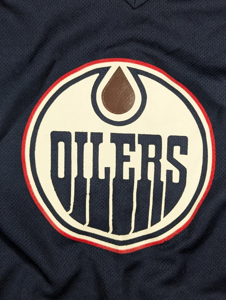 Vintage Edmonton Oilers Jersey Youth Medium Blue NHL Hockey Pro Player 90s - Image 3 of 4