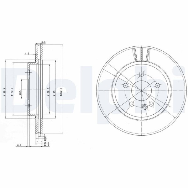 2X Bremsscheibe Delphi BG3397 FüR Klasse W163 Mercedes 230 163 136 270 CDI 113-image