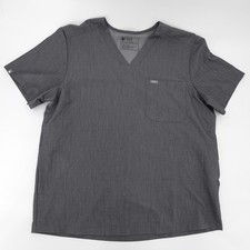 FIGS Scrub Top Shirt Mens XL Gray Technical Collection V-Neck Pocket Medical