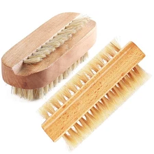 Nail Brush For Cleaning Fingernails, 2Pcs Bamboo 2pcs brush 