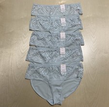 Auden Women's Size Medium 8-10 Lace Floral Soft Hipster Panties in Blue 5 Pack