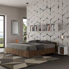 Letto legno matrimoniale NUAMO 160x190 con o senza contenitore finitura noce