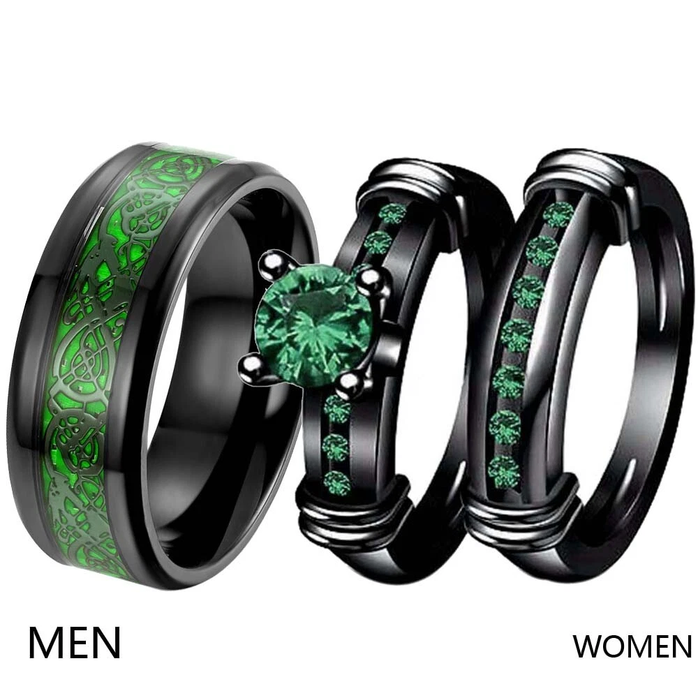 Couples Sun Moon Rings for Him and Her Set Silver Ring Set Matching Promise  Rings for