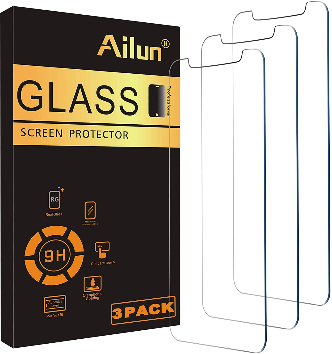 Glass Screen Protector for Iphone 11/Iphone XR, 6.1 Inch 3 Pack Tempered Glass