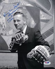 Emile Francis Hockey Signed 8x10 Auto PSA Chicago Blackhawks N Y Rangers HOF