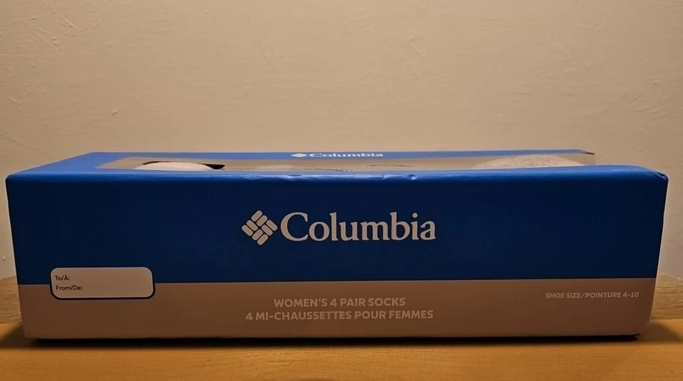 Новый Columbia 4-Pk подарочная коробка женщин Chaussettes экипажа носки фиолетовый размер обуви 4-10 - Изображение 3 из 4