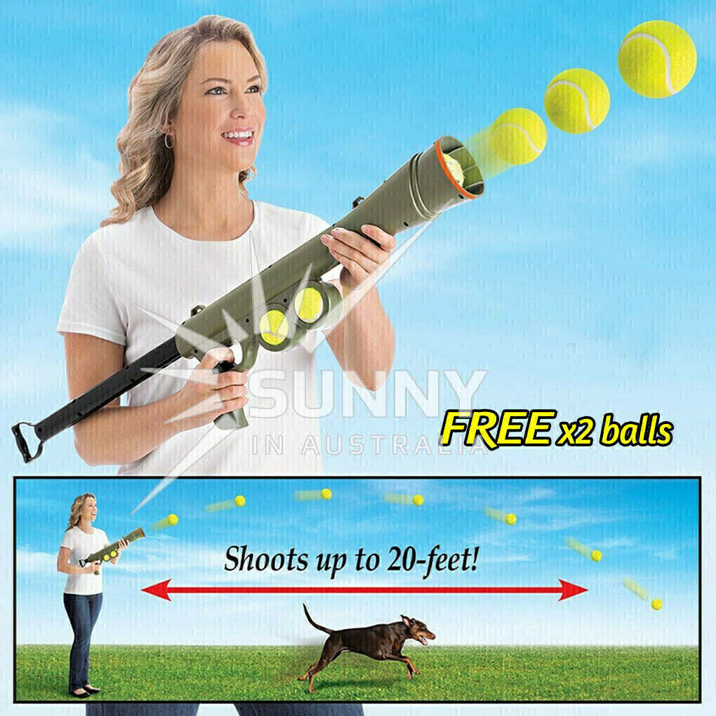 Dog Tennis Ball Gun Launcher Pet Play Outdoor Toy Fetch Throw