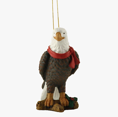 Eagle Perched on Branch Christmas Tree Ornament