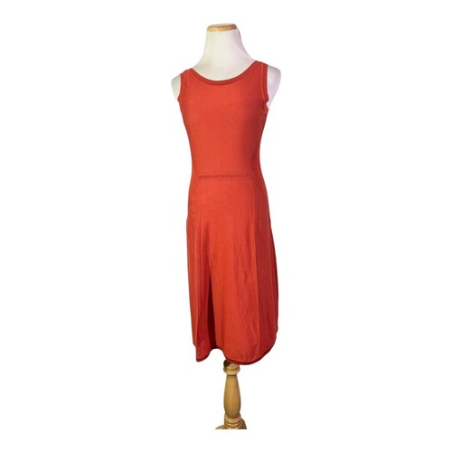 Vestido Peruvian Connection Talla XS Naranja-Rojo Tejido Algodón Pima Sin Mangas