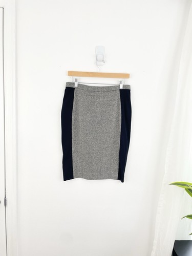Jupe crayon droite femme French Connection 8 gris noir laine mélangée 8