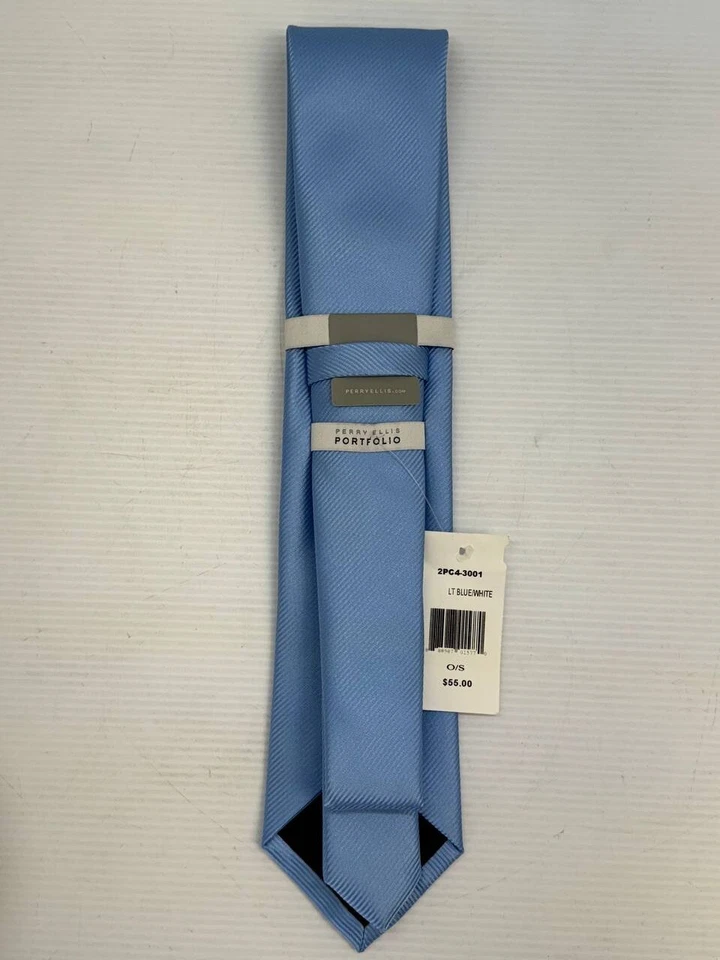 Corbata azul para hombre Perry Ellis LT azul/blanco Foto 2 de 3