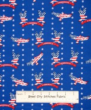 Patriotic American Flag Eagle Liberty Freedom Fabric 100 Cotton By The Yard