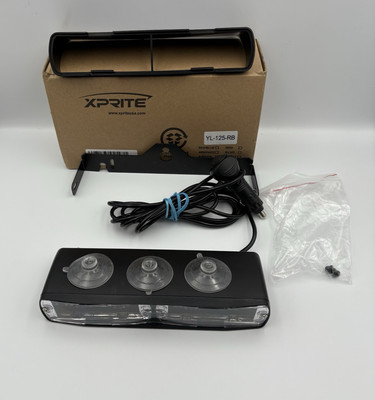 Xprite LED Windshield Visor Strobe Light Emergency Hazard Warning RedBlue