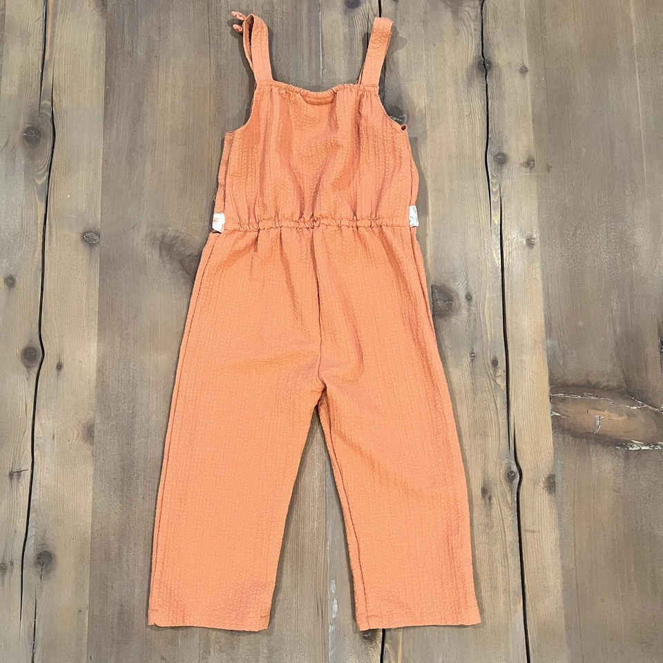 Girls Little Lass Orange Jumpsuit Fall Outfit Size 5 - Image 4 of 4