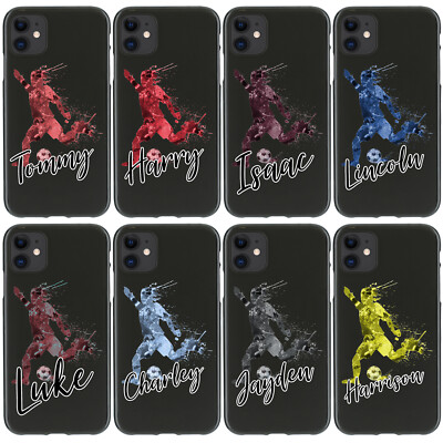 Personalisierte Handyhülle Initiale für iPhone 16/15/14/ Fußball TPU Cover Weich Gel