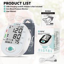 Ziqing Digital Blood Pressure Monitor Upper Arm with Pulse Rate White New