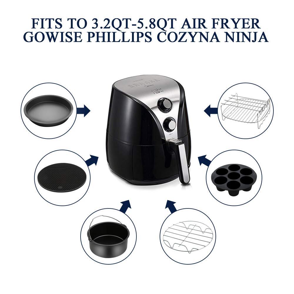 9-Piece Air Fryer Accessories Compatible with Gowise Gourmia Cozyna Ninja Models