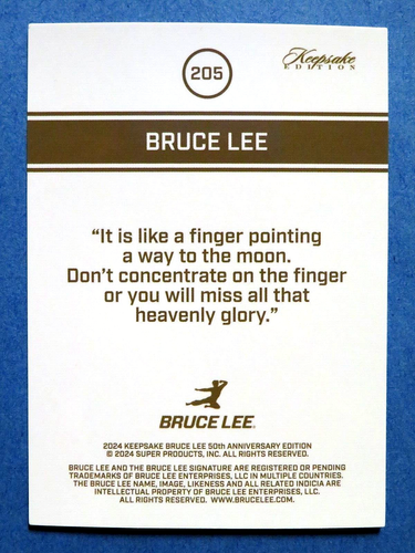 2024 Keepsake Bruce Lee Kaleidoscope Edition Lasergraph Refractor Card #205 - Bild 2 von 2