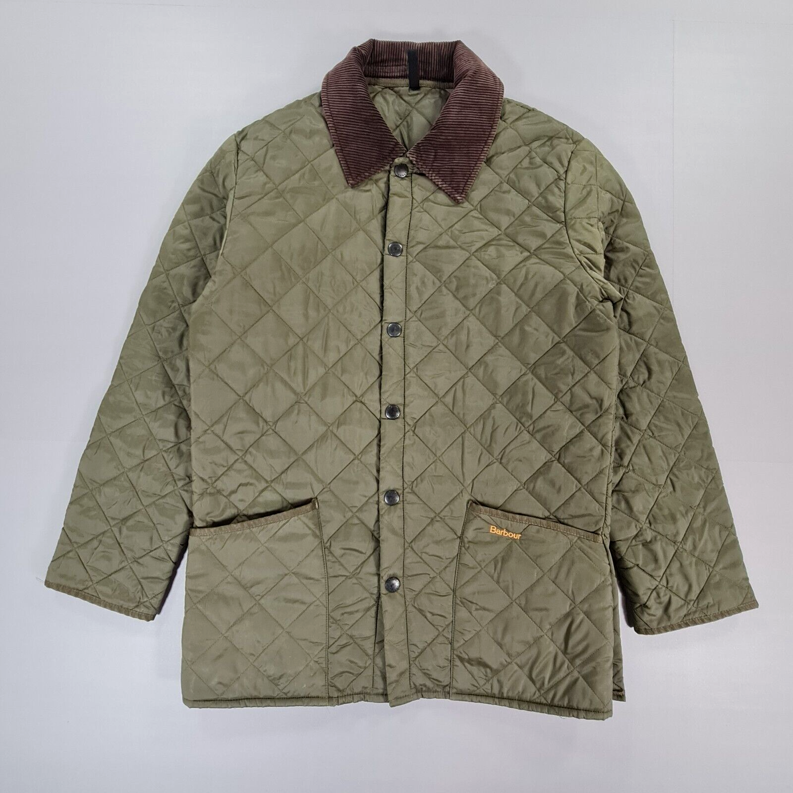 Barbour Mens Quilted Jacket Khaki Green XS Liddesdale Lightweight