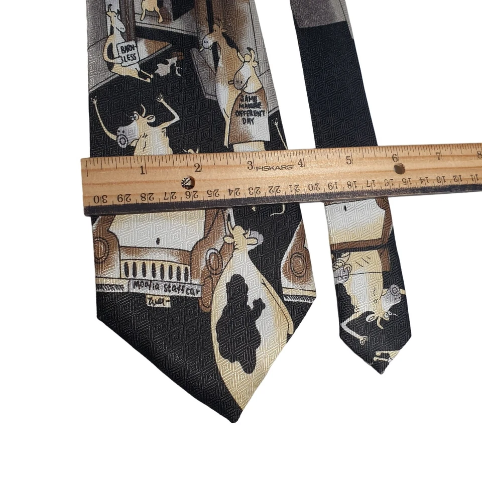 Gravata masculina renascentista vaca gravata humor acessório lado distante trabalho escritório pai presente - Imagem 4 de 4