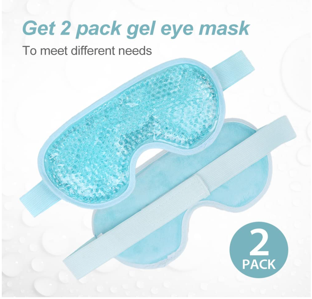 Reusable Cooling Eye Mask Gel Ice Pack for Puffiness Dark Circles Relief (2Pack)
