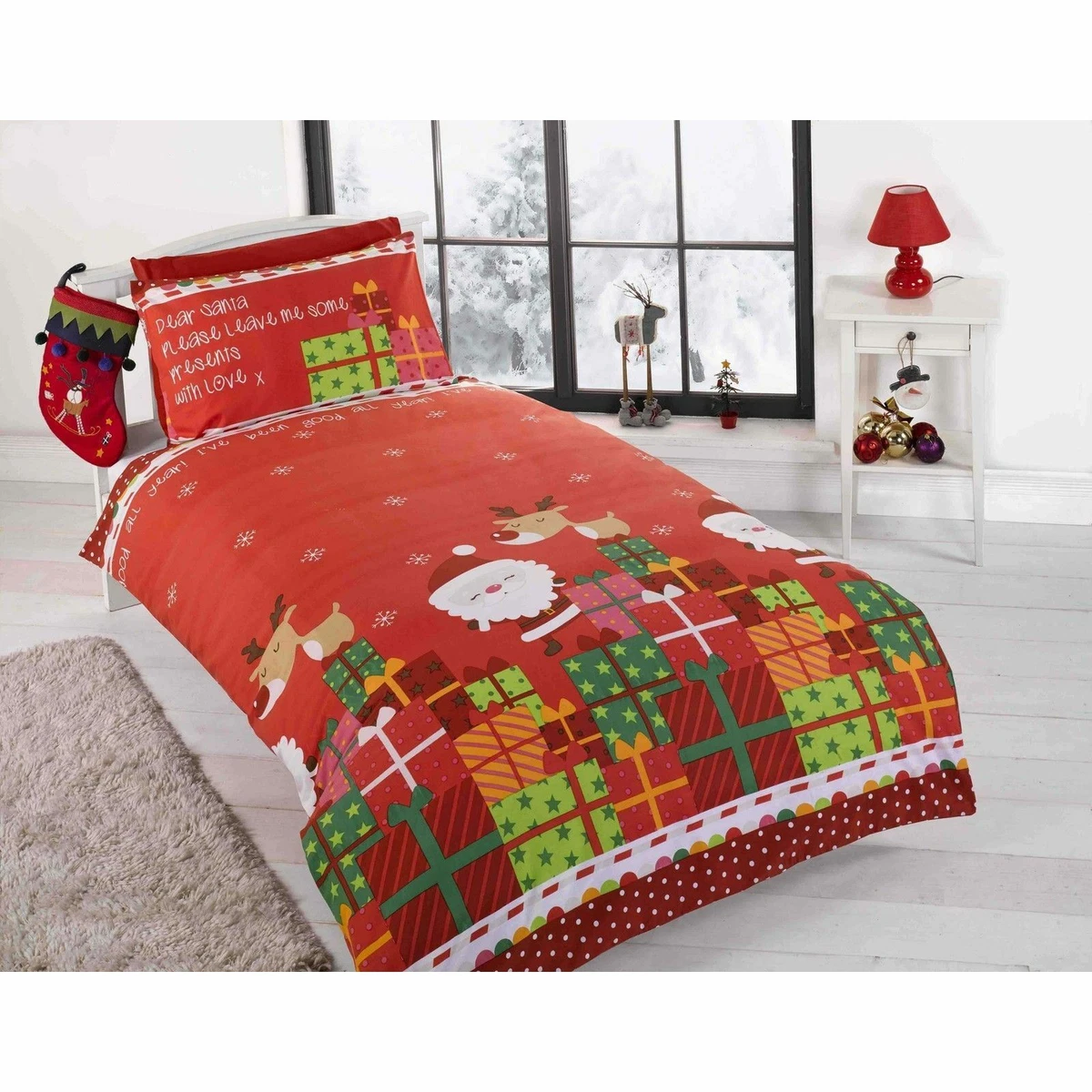 Royal Santa Set Copripiumino E Federa Con Babbo Natale E Pupazzo Di Neve – Morbida Microfibra, Design Moderno, Varie Misure (Singolo, Matrimoniale, King) - 5