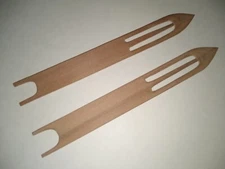 Lot of 2 WOOD Fishing Net Needles Shuttles 8"x1" NOS VTG Unused Bellingham WA