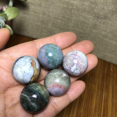 5pcs 22mm Rare New Natural ocean jasper gemstone crystal sphere ball 74g A5332