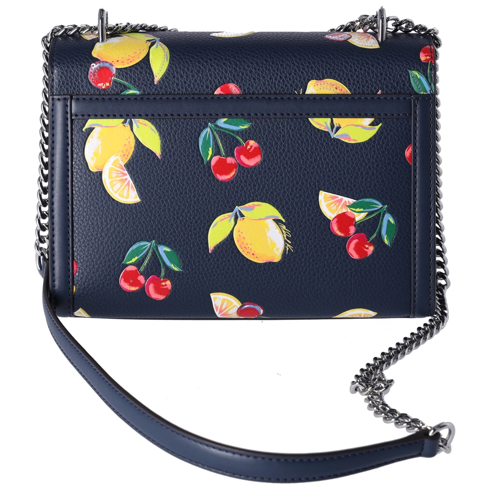 Bolsa de ombro Michael Kors Whitney aba média estampa de frutas azul marinho multi - Imagem 4 de 4