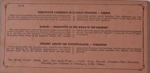 Stereoview Felix Bonfils, Egitto, Nubie. Karnak, prospettiva del tutto... - Foto 2 di 2