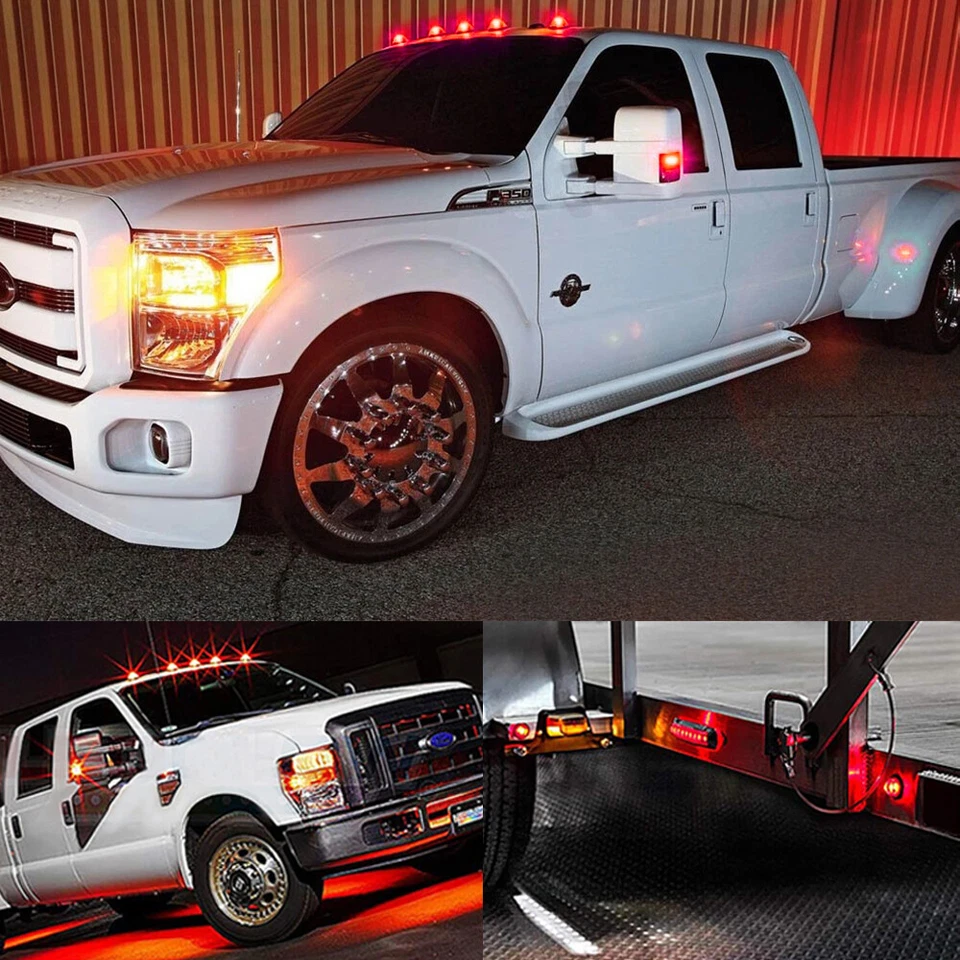 20X Amber 3/4"Round LED Bullet Clearance Side Marker Lights For Truck Trailer RV - Image 4 of 4