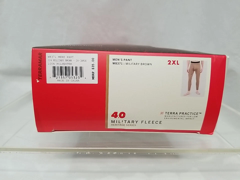 Terramar Men's 4.0 Military Fleece Heritage Series Thermal Pant Brown 2XL NEW - Image 2 of 4