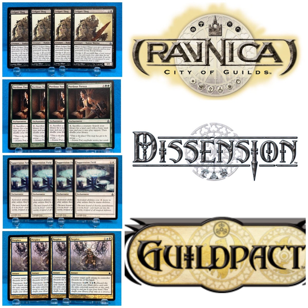 Ravnica BLOCK, Guildpact, Dissension x4 MTG Playset - Your Choice