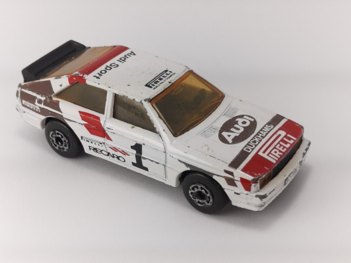 Matchbox MI-025 Audi Quattro WHITE Pirelli Race Car 1/58 Die-Cast