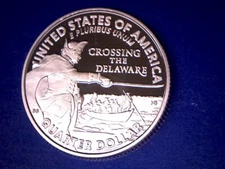 2021 S 25C Clad Proof CROSSING THE DELAWARE AMERICA THE BEAUTIFUL QUARTER