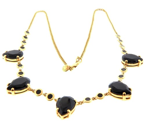 J. Crew Black Crystal Gold Plated 