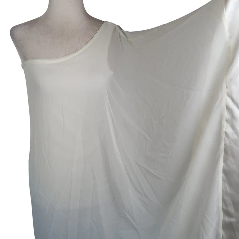 Top Ala de Ángel Doble Cero Blanco Crema Un Hombro Vintage Años 90 S Foto 2 de 4