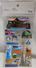 Recollections Stickers ICELAND Aurora Borealis Reykjavik Ring Road Hot Springs