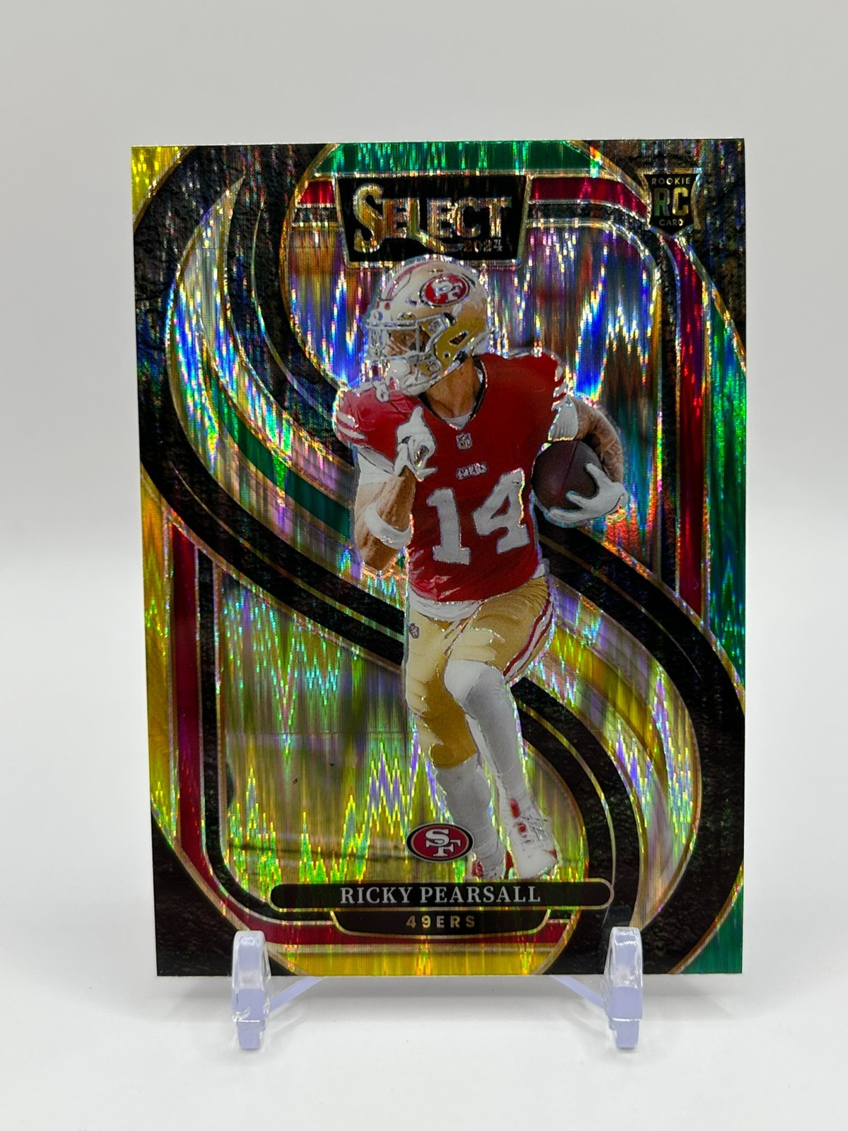 2024 Panini Select Ricky Pearsall RC Rookie Green & Yellow Shock #173 49ers