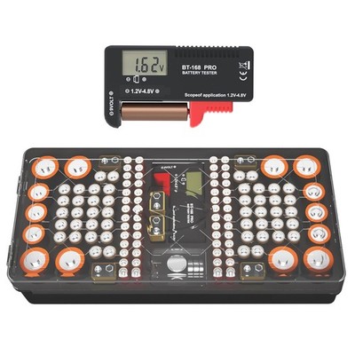 Battery Organizer Storage Case with Tester, Stores & Protects Up to 136 Batte...