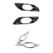 Fog Light Chrome Grille Trim Cover Front Bumper Left Right 4Pcs Compatible