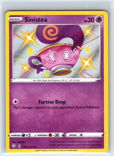 Sinistea SV052/SV122 Shiny Rare Shining Fates Shiny Vault Pokemon Holo Near Mint
