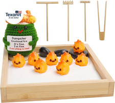 Humorous Emotional Support Dumpster Fire Desk Toy - Unique Desk Accessories, Min