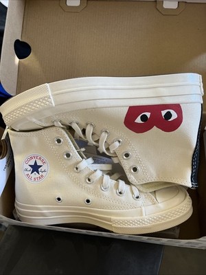 Converse Chuck 70 CDG HI Milk/white/High Risk Red 150205C size 3 men/ 5 women