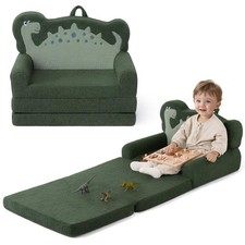 Kids Couch, 2-in-1 Soft Toddler Couch Fold Out, Toddler Chair Comfy, Converti...