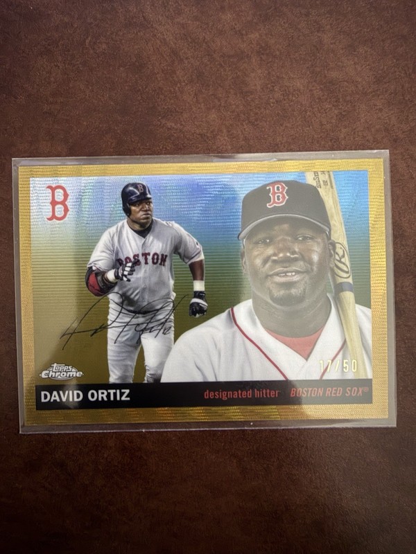 2025 Topps Chrome Platinum Anniversary Gold Autograph David Ortiz /50 Red Sox