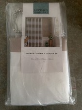 Urban Habitat Gray Buffalo Check Shower Curtain 70 X 72  12 Hook Set Cottage